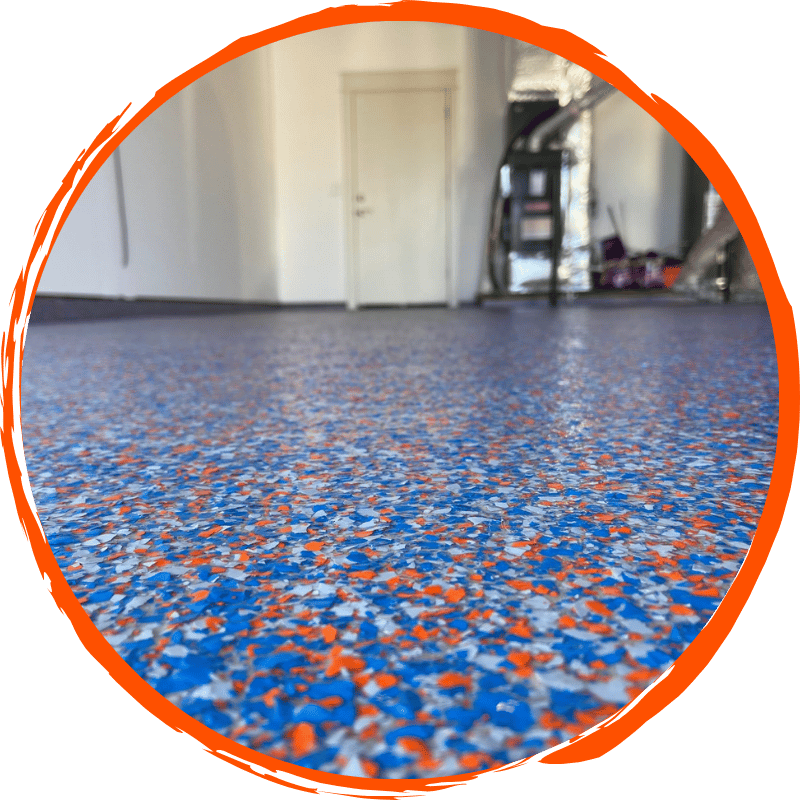 Boise State colored garage floor coating