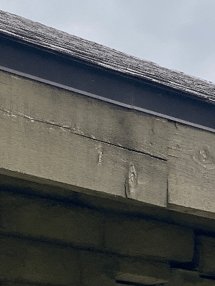 A close up of a roof the caulking seal