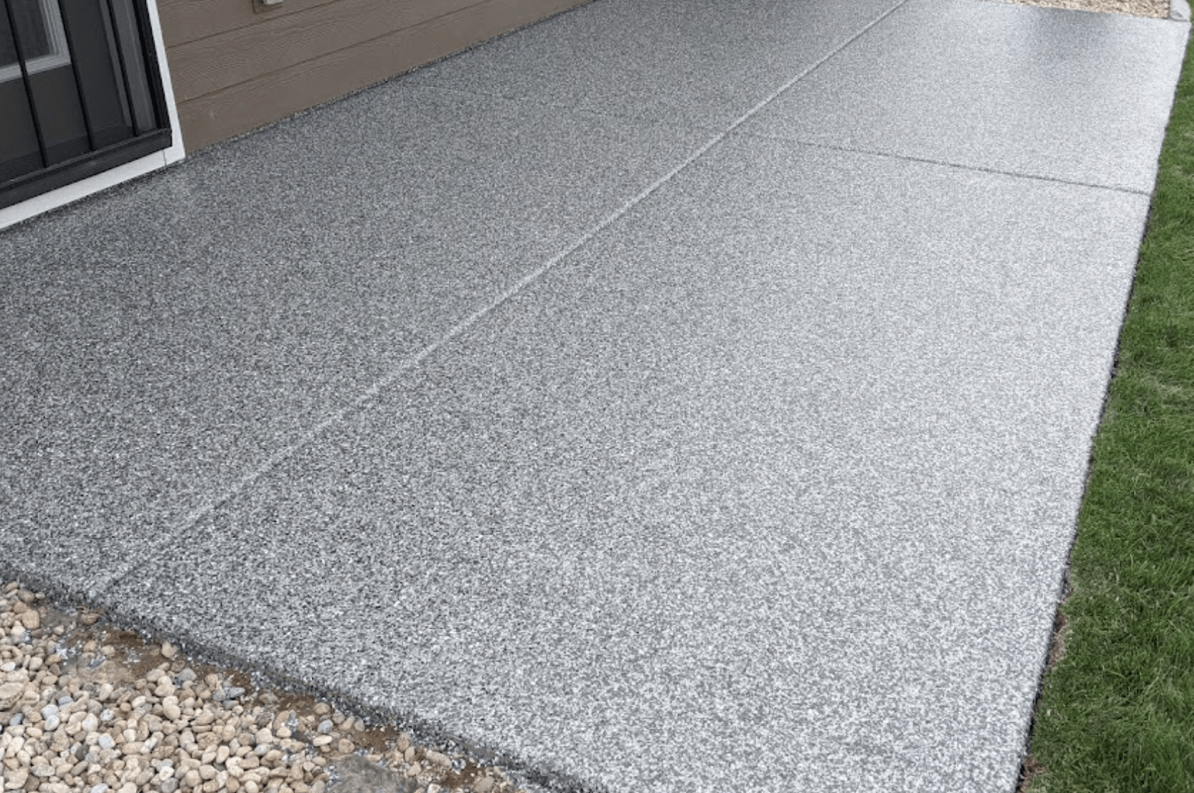 Residential concrete coatings on a back patio in idaho