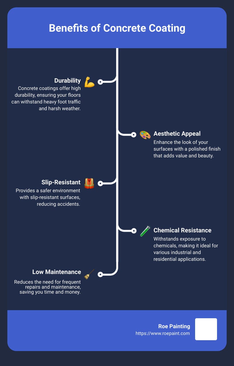 benefits of concrete coating - concrete coating company elko nevada infographic infographic-line-5-steps